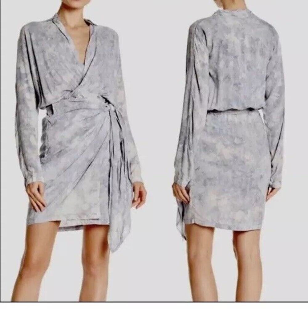 Young Fabulous & Broke Dress Size Large Raine Tie Dye Faux Wrap Neutral